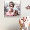 Vie d’animaux de compagnie fille-plein diamant rond peinture-30 * 30cm