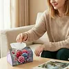 Diamond Painting PU Multicolored Roses Tissue Box Tissue Holder
