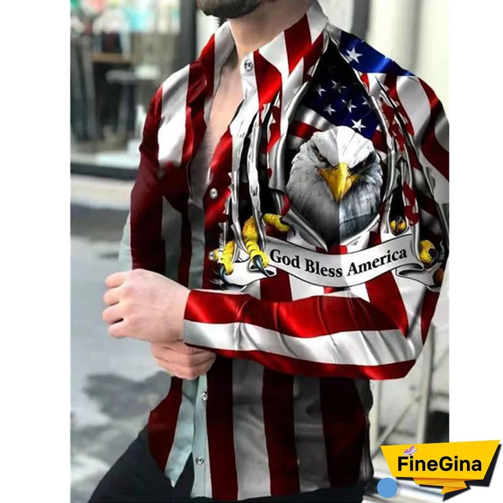 Spring European and American New Style Shirt Men's Long-sleeved Animal Print Shirt Fashion Cardigan