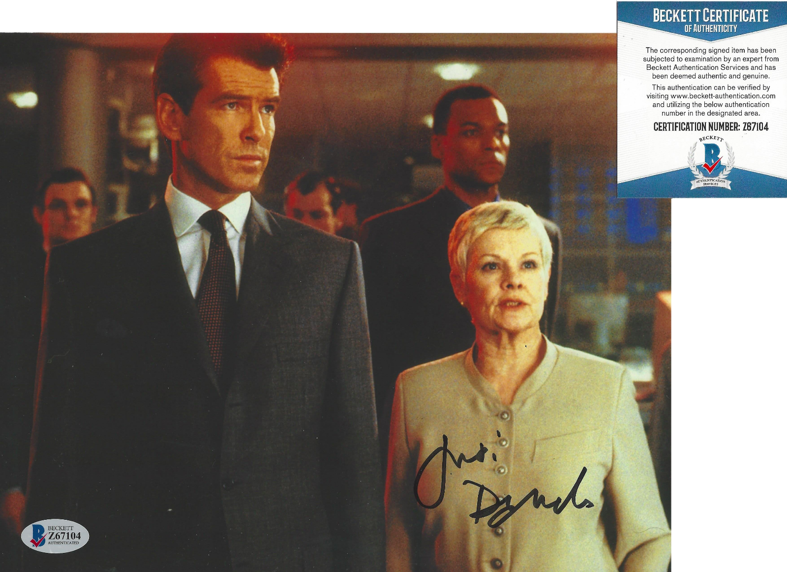 JUDI DENCH SIGNED JAMES BOND M 8x10 MOVIE Photo Poster painting CASINO ROYALE BECKETT COA BAS