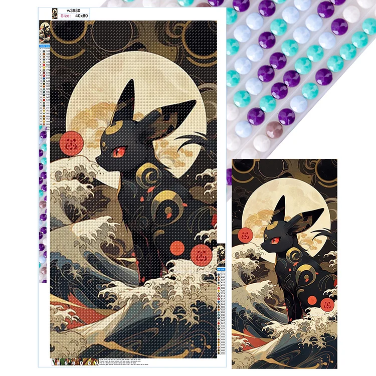 Pokemon Moon Eevee 40*80CM (Canvas) Full Round Drill Diamond Painting gbfke