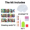 (US Local)12PCS DIY Animals Theme Diamond Art Greeting Cards Congratulations Cards & Gifts