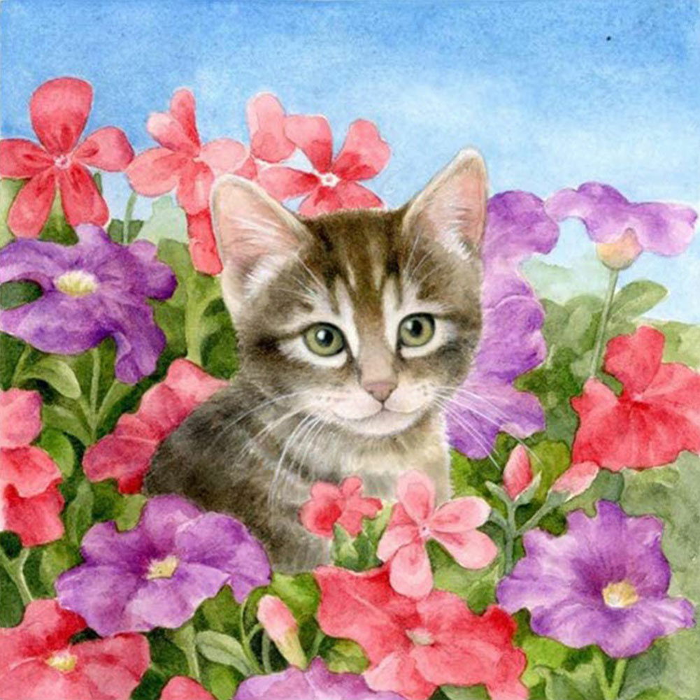 

Floriferous Cat - Round Drill Diamond Painting - 40*40CM, 501 Original