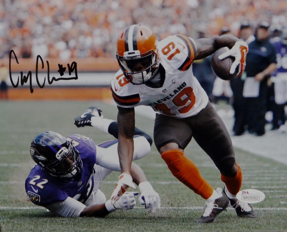 Corey Coleman Signed Cleveland Browns 8x10 Avoiding Tackle Photo Poster painting- JSA W Auth