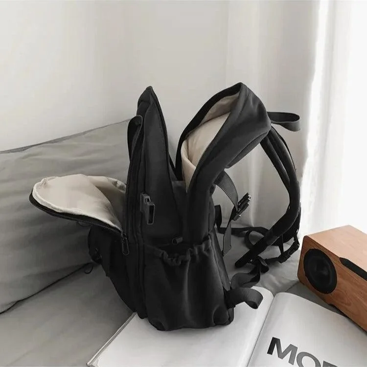 Brownm Pockets Casual School Backpack