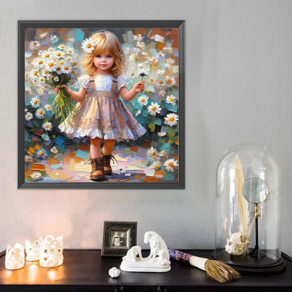 Diamond Painting - Full Round Drill - Flower Girl(Canvas|40*40cm)