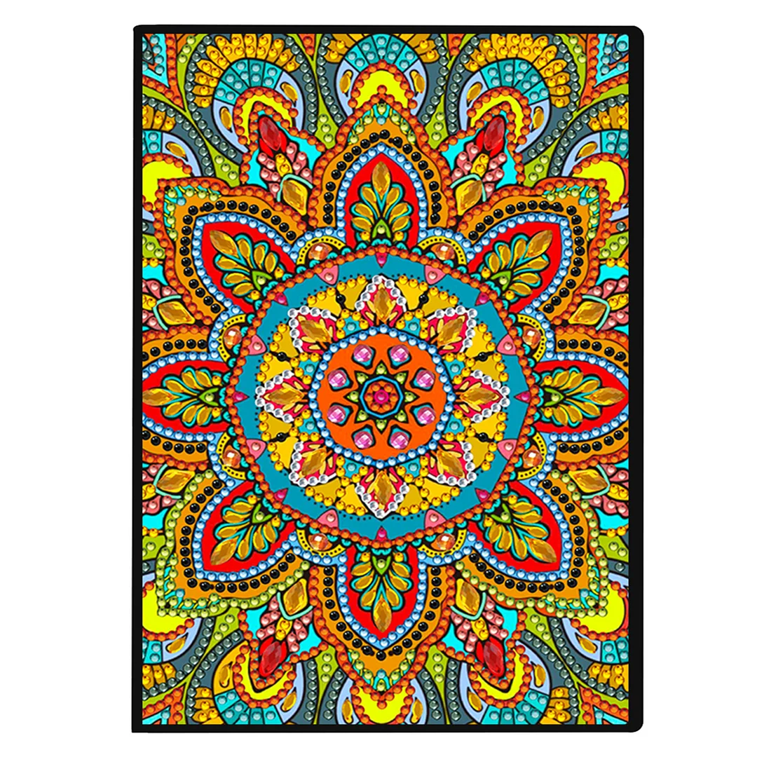 DIY Flower Diamond Painting Journals Notebooks 50 Pages A5 No Lines Special Shaped Diamond Art Kits for Beginners Craft Lovers and Artists (Mandala)