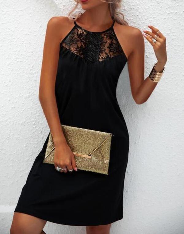 Sexy Plain Sleeveless Mini Dress-vocosishoes