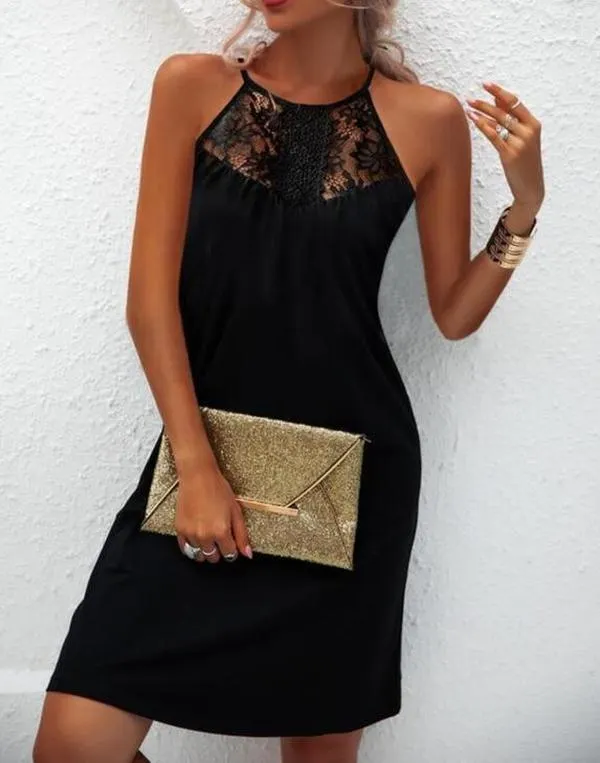 Sexy Plain Sleeveless Mini Dress-vocosishoes