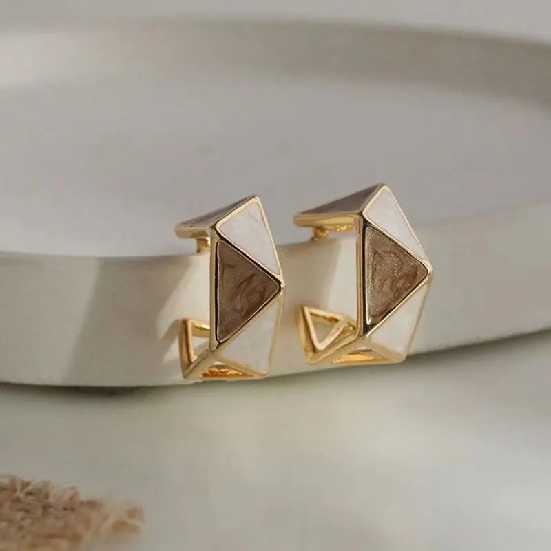 Geometric Glaze Hoop Earrings