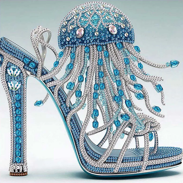 High Heel Jellyfish 30*30cm (Canvas) Special Shaped Drill Diamond Painting gbfke