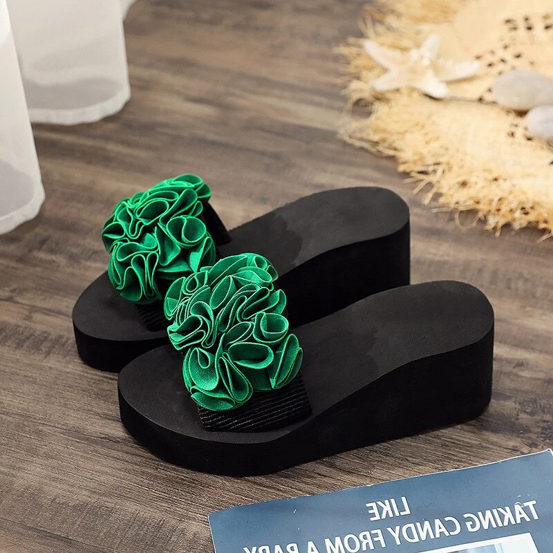 2021  Women Bow Summer Sandals Slipper Indoor Outdoor Flip-flops Beach Shoes New Fashion Female Casual flower Slipper gift