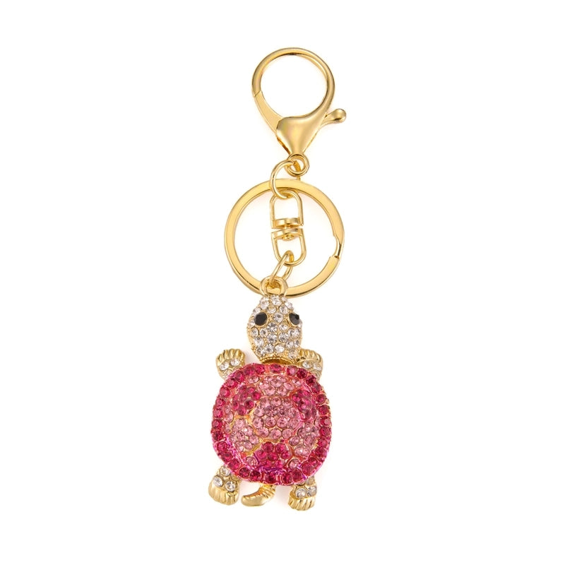 Cute Tortoise Alloy Inlay Rhinestones Women’s Bag Pendant Keychain