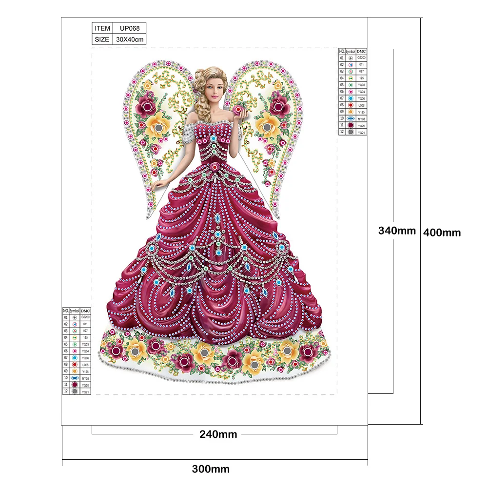 Diamond Painting - Special Shaped Drill - Wing Dress Beauty(30*40cm)