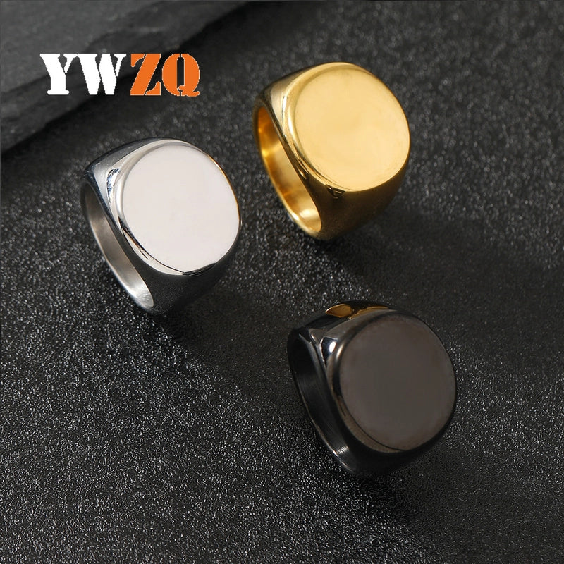 Minimalist Round 304 Stainless Steel Men’s Rings