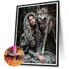 Loup Indien Et Fille-Perceuse Ronde Peinture Diamant-30*40CM