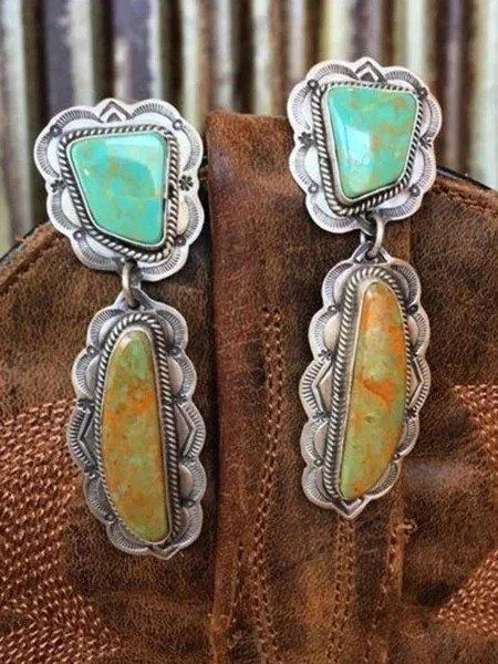 Vintage Turquoise  Sterling Silver Earrings
