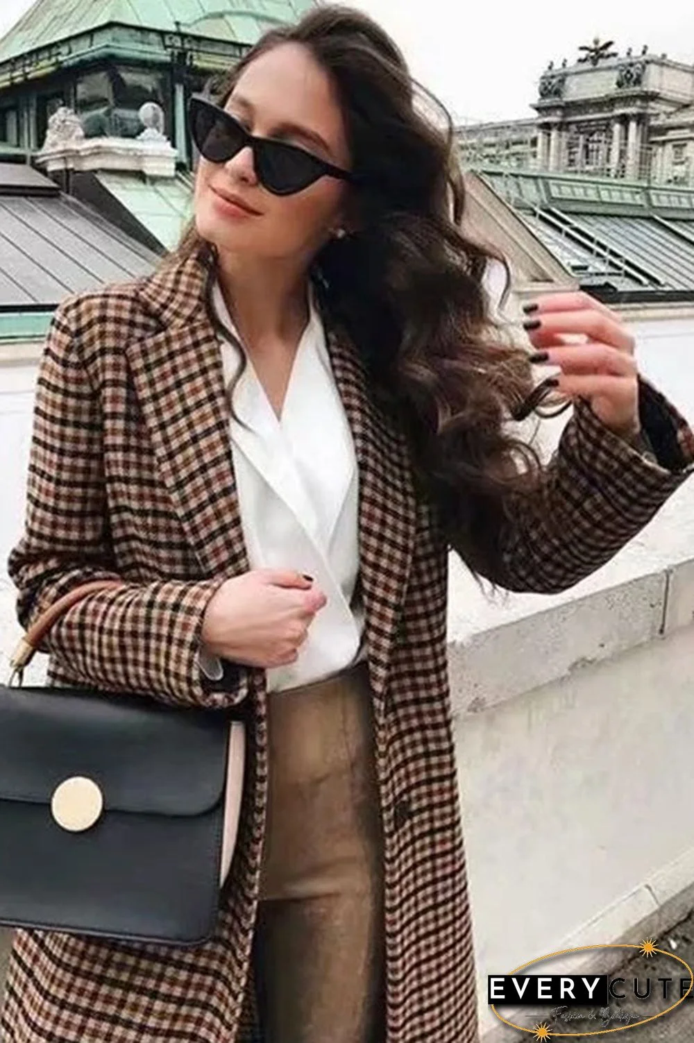 Chic Khaki Suit Blazer