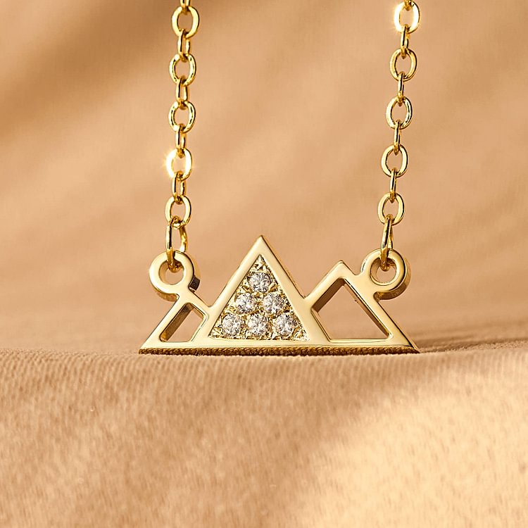 S925 Keep Climbing Triangle Mountain Necklace