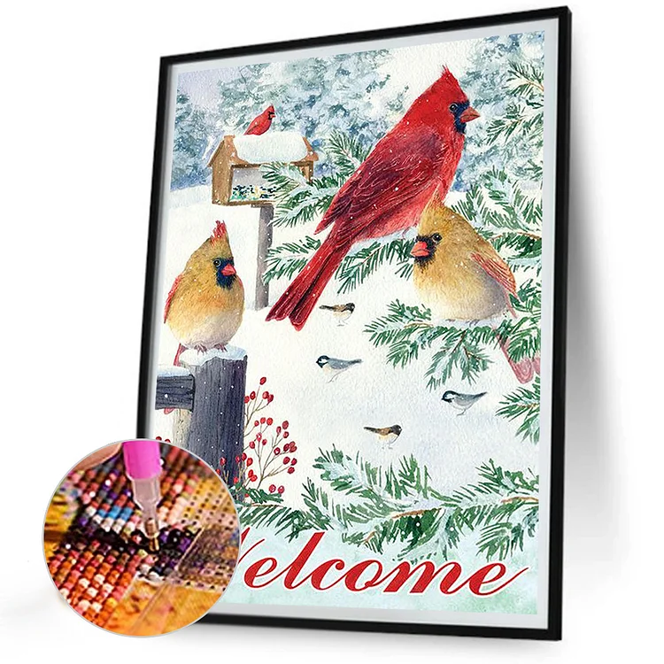 Full Round Drill Diamond Painting - Cardinal Bird - 30*40cm