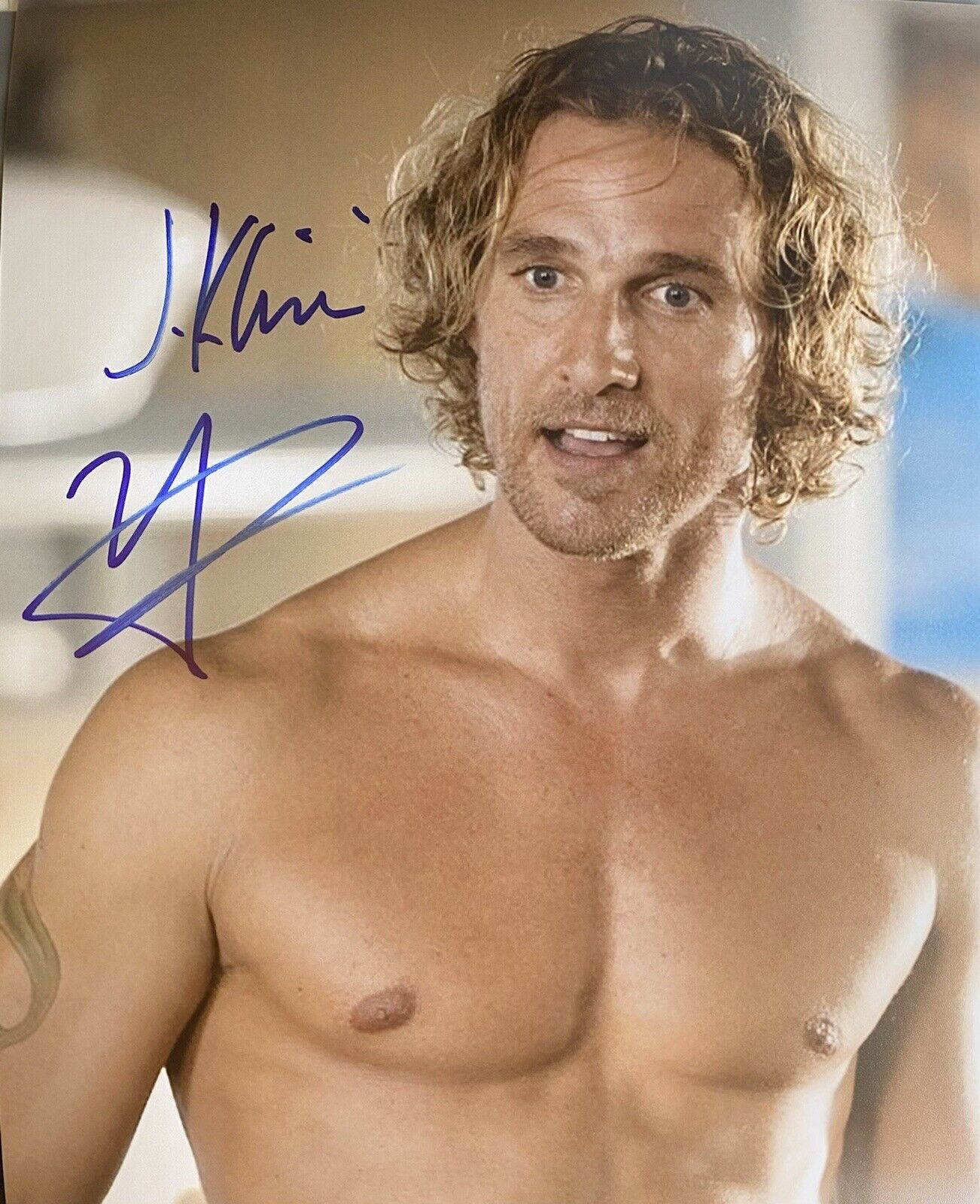 Matthew McConaughey Signed Autographed 8x10 Color Photo Poster painting Sexy Shirtless