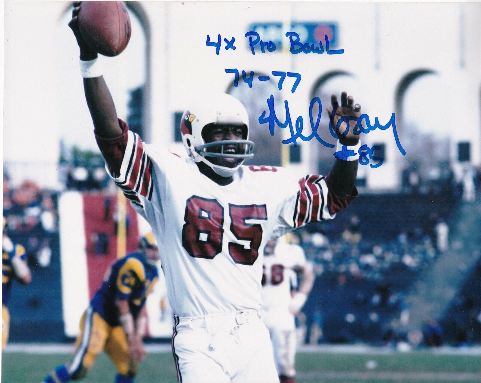 MEL GRAY ST. LOUIS CARDINALS 4 X PRO BOWL ACTION SIGNED 8x10