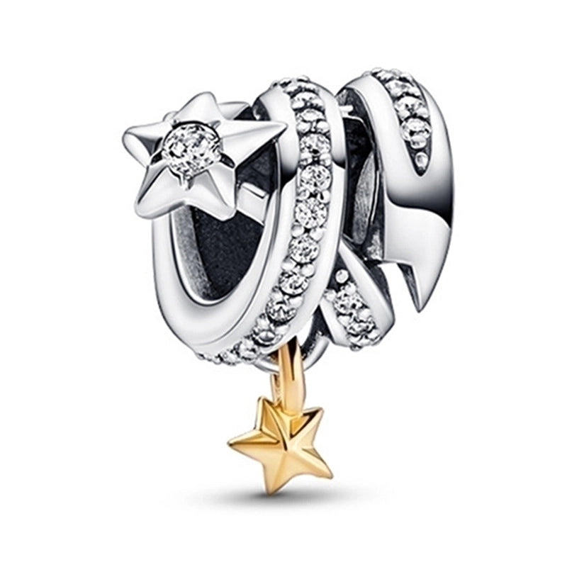 1 PC/Package Metal Rhinestones Plating Inlay Polished Pendant Beads