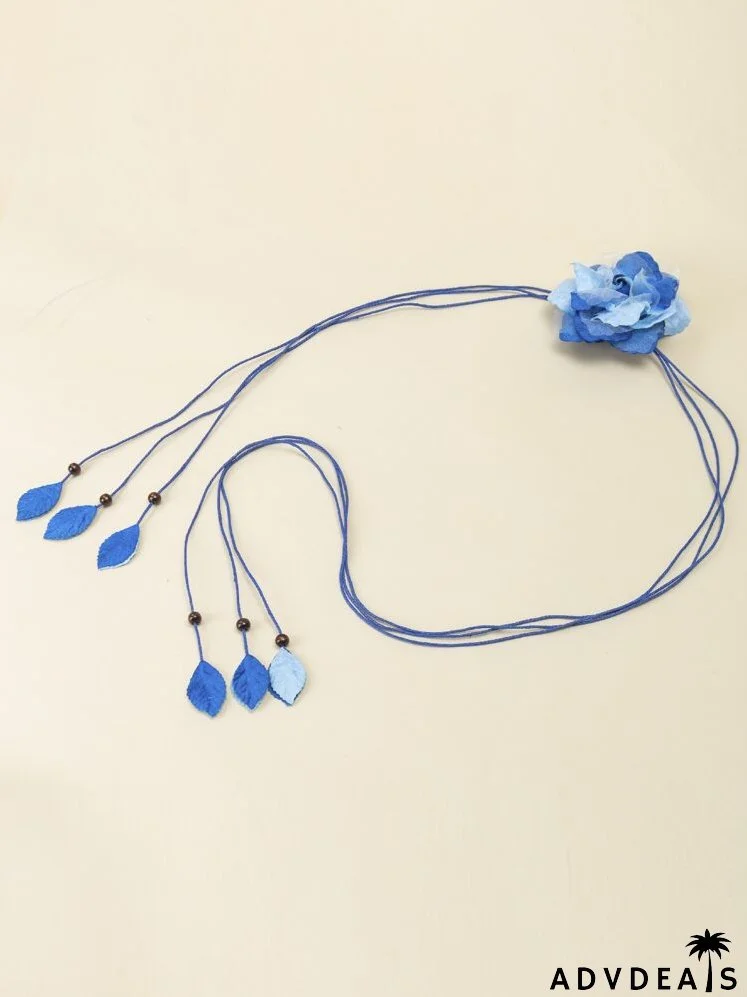 Bead & Flower Decor Rope Belt