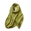Plain Colors Tassels Unisex Scarf Team Event Anniversary Shawl