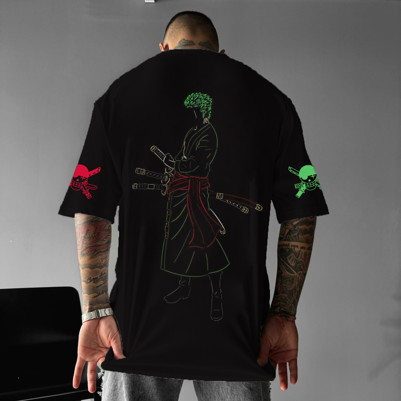 Oversized Anime Print Tee