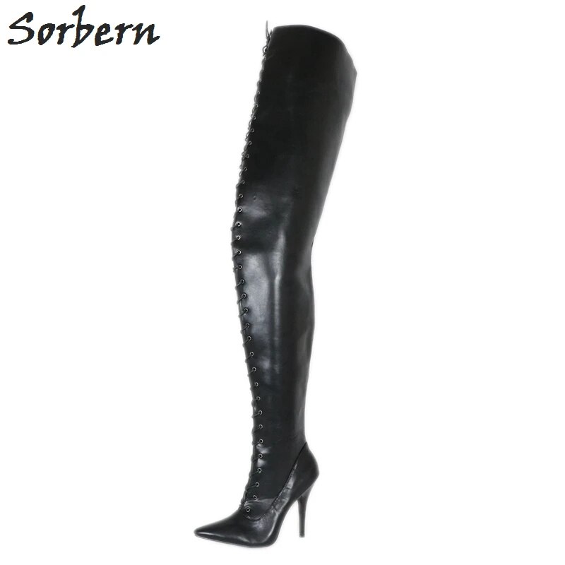 VCSHOES Custom Extreme Long Boot 95Cm Crotch High Plus Size 46 Boots Women Stiletto Boots Unisex Personalized Calf Width