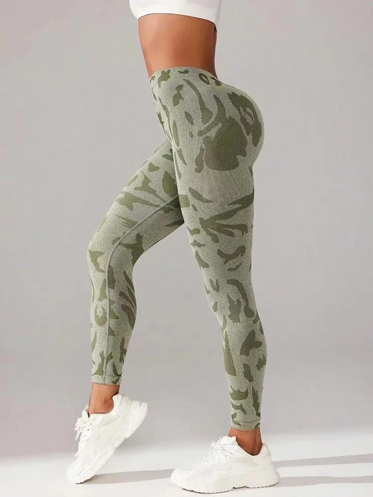 PASUXI Bulk Purchase Women's High Waist Camouflage Yoga Leggings - V Waist&Seamless huanwei