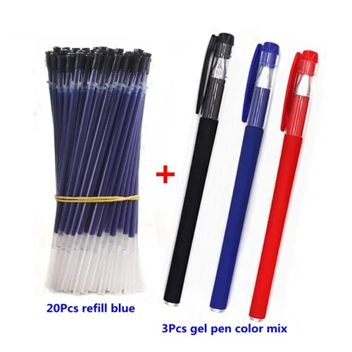 23Pcs/set Red Blue Black ink Gel Pen Refill 0.5mm Writing Neutral Pens Refill for Student School Office Supplies Stationery