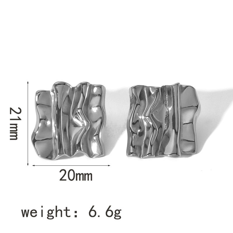 1 Pair Minimalist Quadrilateral Circle Heart Shape Polishing Plating 304 Stainless Steel 18K Gold Plated Ear Studs