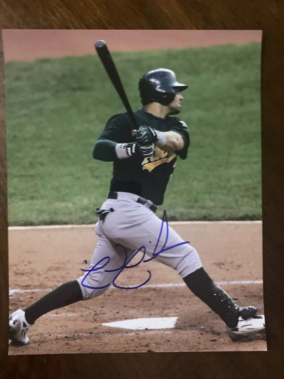 Nick Swisher Signed Oakland A's 8x10 Photo Poster painting