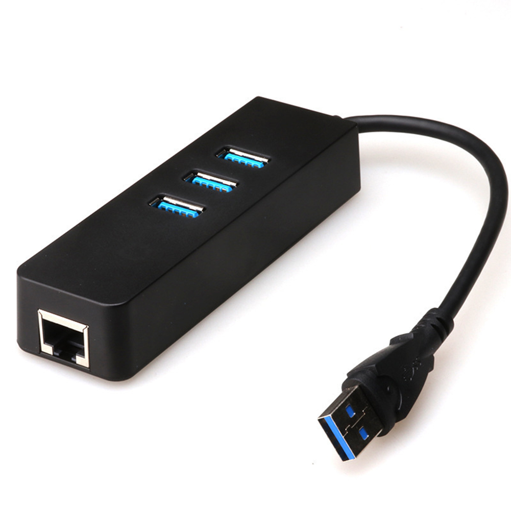 

USB 3.0 3 Ports Gigabit Ethernet Lan RJ45 Network Adapter Hub for Windows, 501 Original