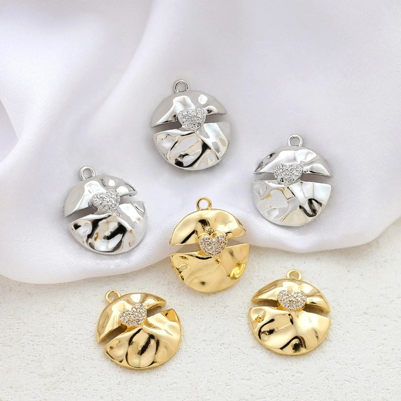 1 Piece Copper Zircon Irregular Pendant