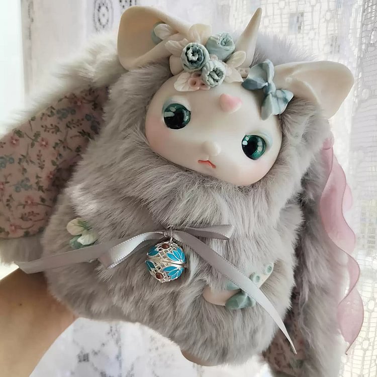 Fantasy Creature Art Doll Mythical Creatures Grey Stuffed Animal Doll Gift for Her