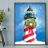 5D Kit Rhinestone DIY Wreath Lighthouse Full Round Drill Diamond Painting