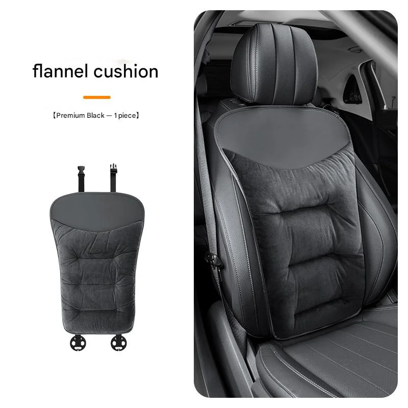 Car flannel extended leg rest seat cushion premium feel warm car seat mat