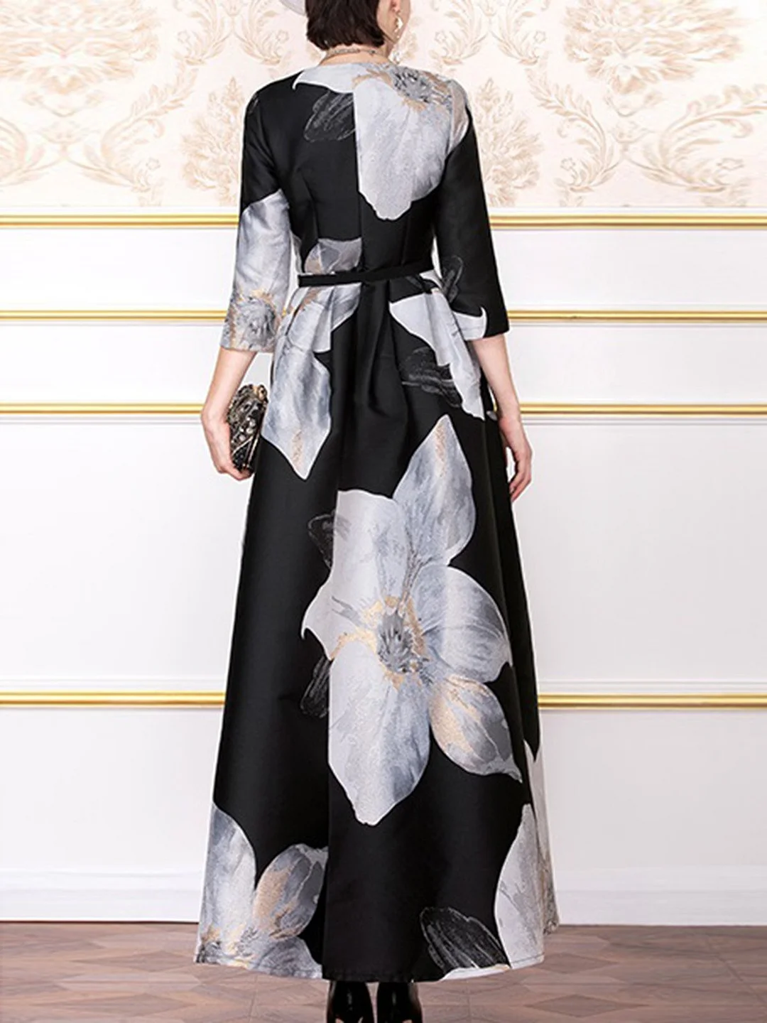 Black Dresses A-Line Party & Evening Floral Dresses