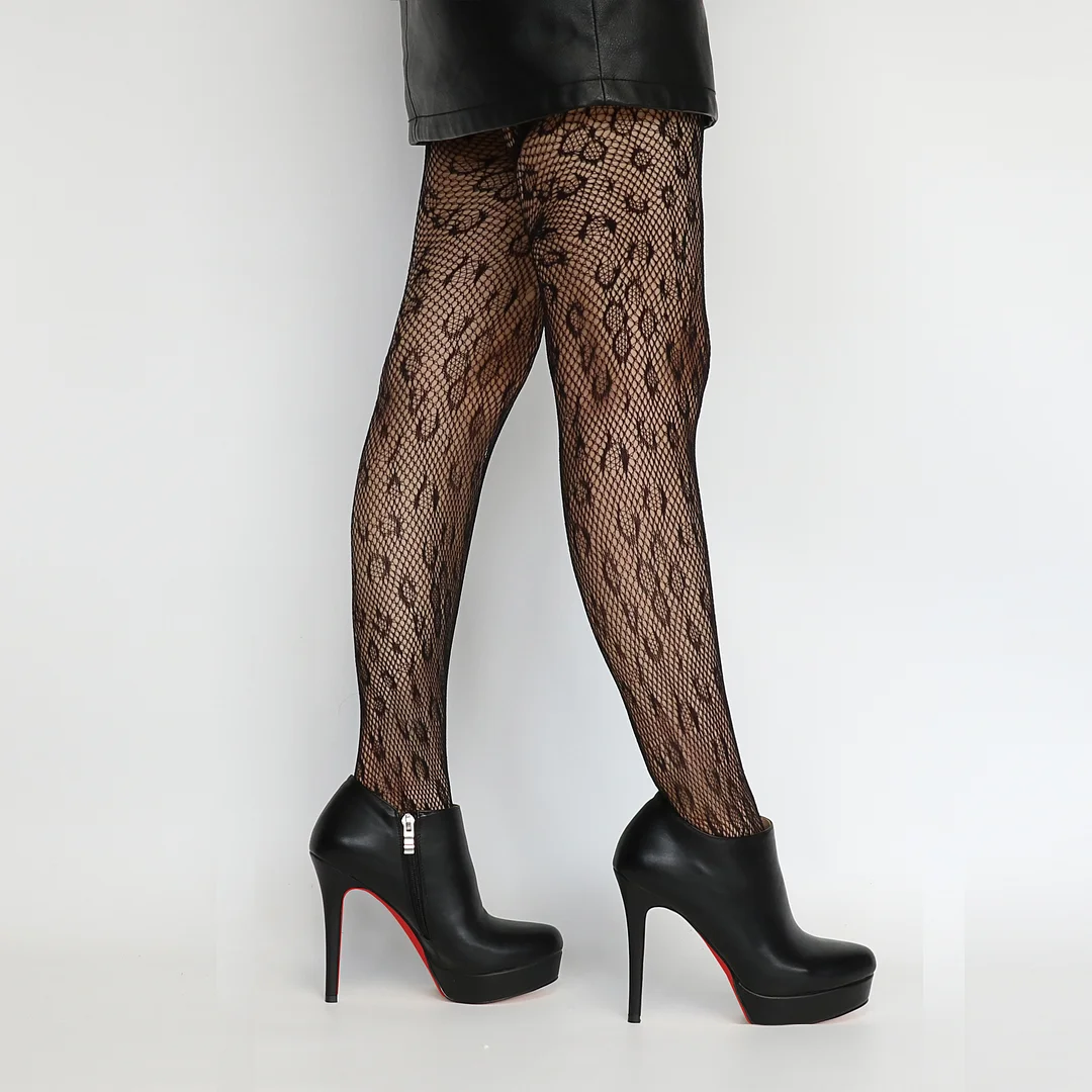 130mm Women's Ankle Boots High Heels Platforms Shoes Red Bottom Pointy Toe Sexy Boots-MERUMOTE