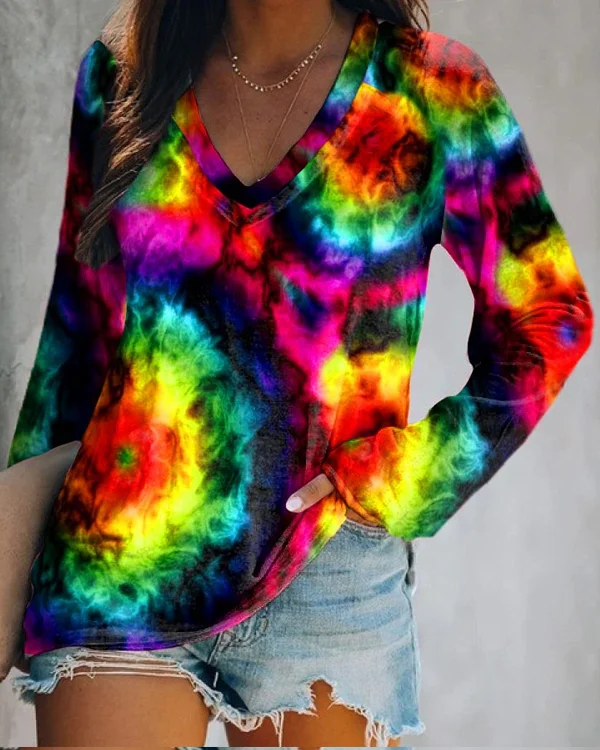 🔥kukelife🔥Beautiful Marble Texture Long Sleeve T-shirt
