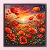 Poppy Field-11CT Stamped Cross Stitch 50*50cm/19.69*19.69in