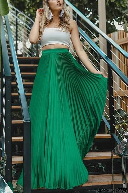 Pleated Maxi Skirts