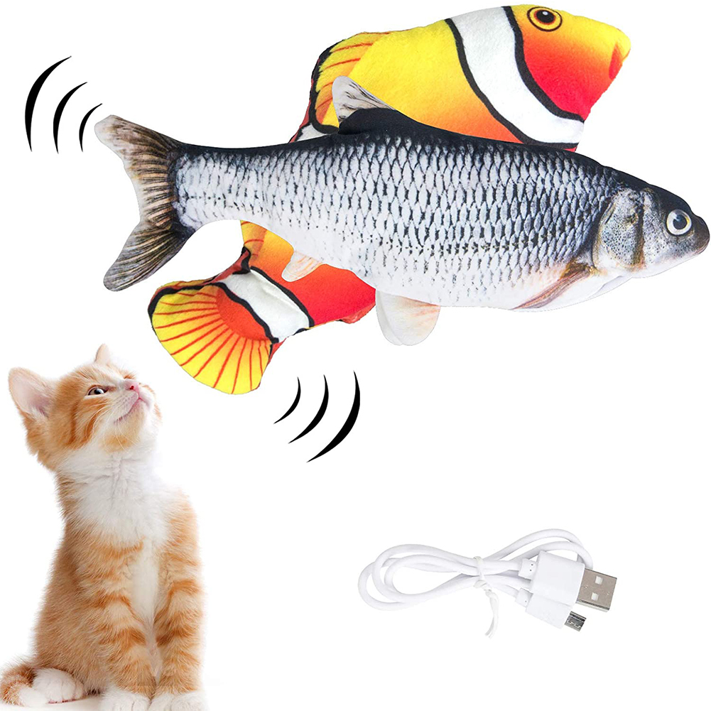 

Electric Movable Fish, Plush Realistic Flopping Catnip Fish Cat Toy, 2 Pack, 501 Original