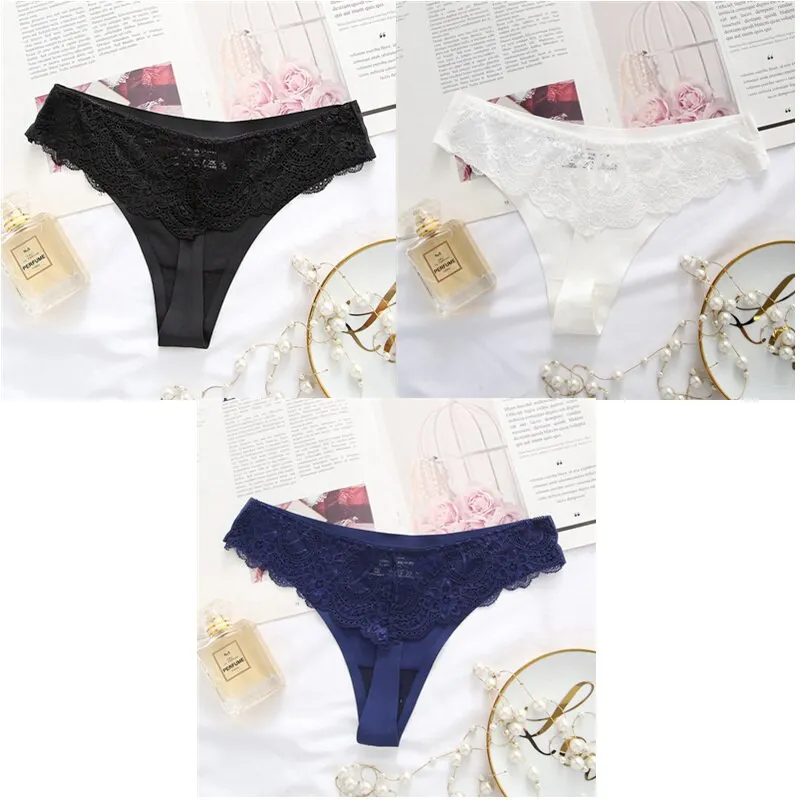 Billionm Ice Silk Thong Women G String Lace Sexy Panties Low Waist Thongs Summer Cool Underwear Transparent Underpants 20