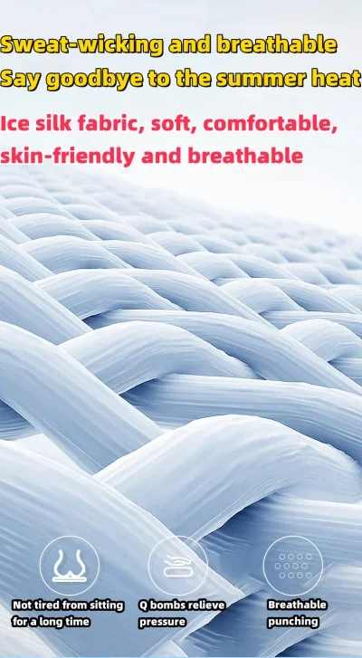 Car Seat Cushions For All Seasons Summer Ice Silk Breathable Non-slip Honeycomb Ventilation Cushions