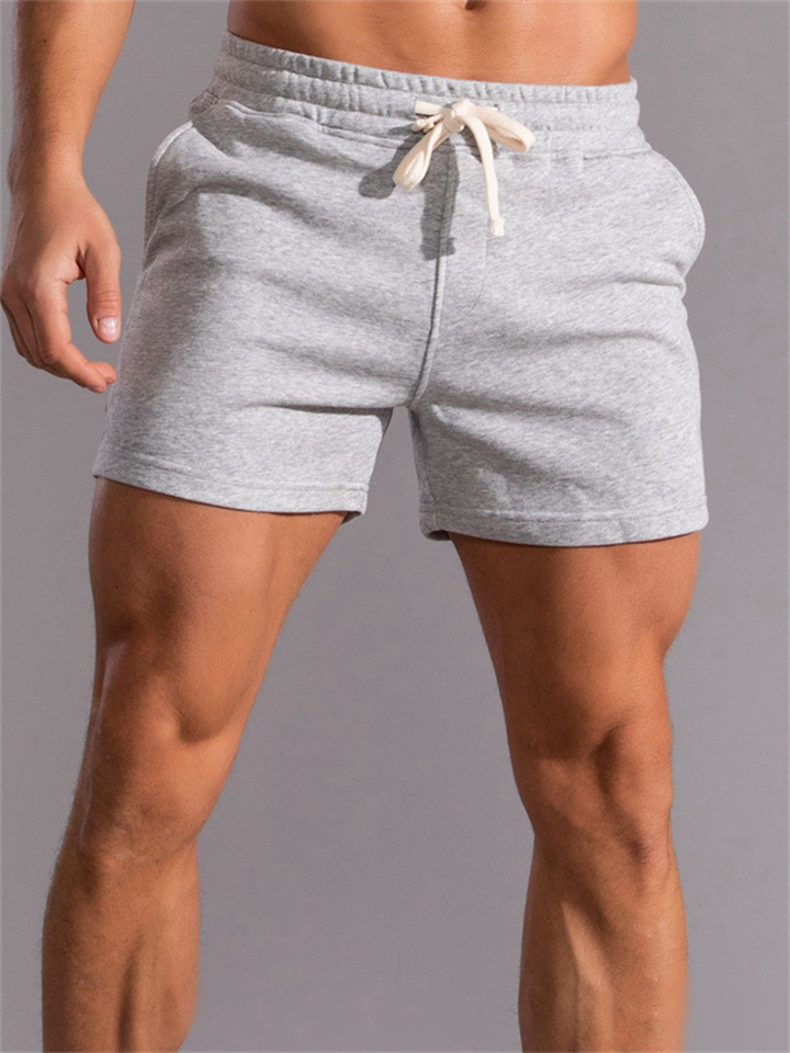 Men's Athletic Shorts Sweat Shorts Running Shorts Pocket Plain Comfort Breathable Outdoor Daily Going out Fashion Casual Black White