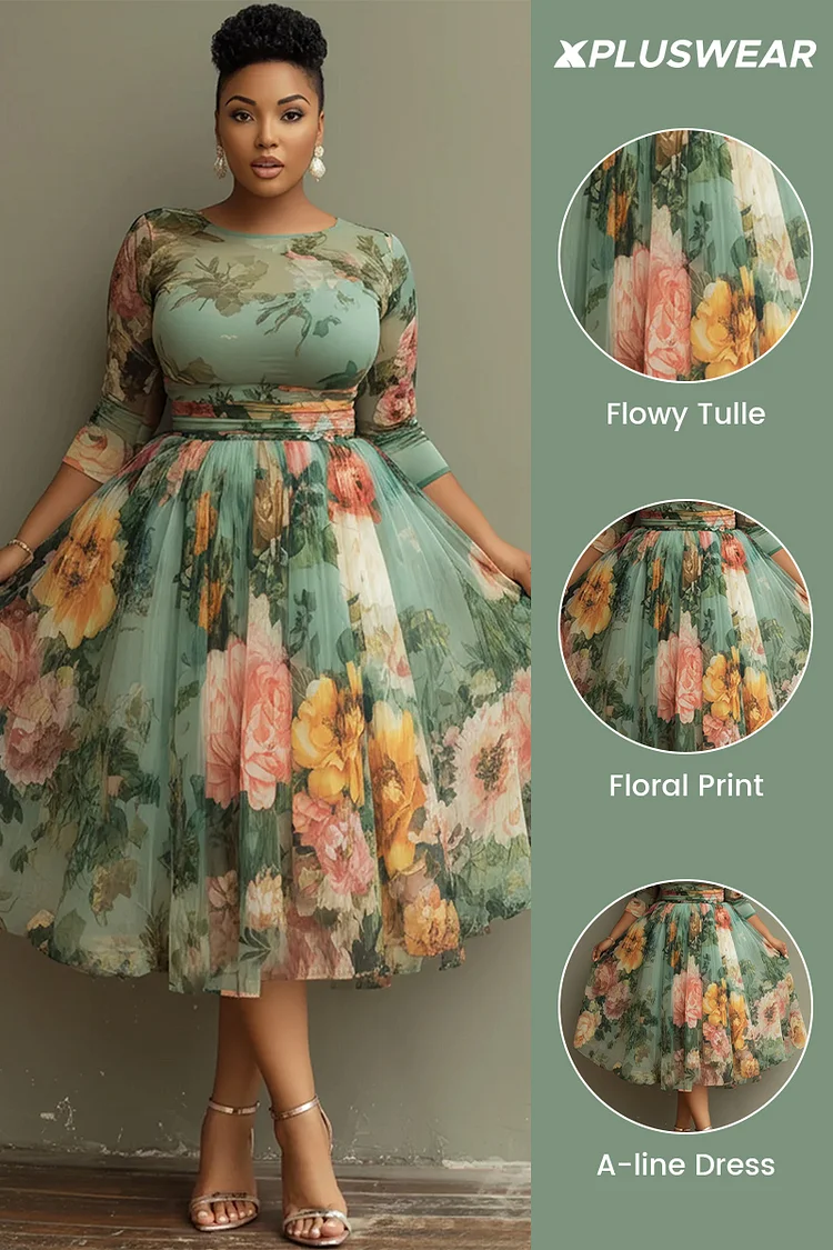 blue dress for baby girl Sage Green Floral Satin Erin Midi Dress